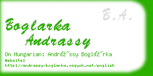 boglarka andrassy business card